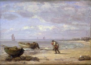 Laag Tij bij Honfleur door Eugene Louis Boudin