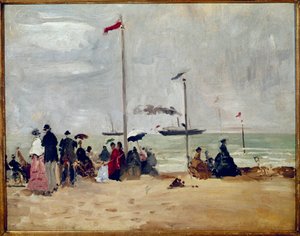 Op het strand van Trouville, Normandië