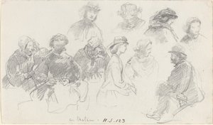 Passagiers aan boord van een schip, eind 19e eeuw door Eugene Louis Boudin