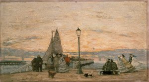 De Steiger in Trouville: Zonsondergang, 1862