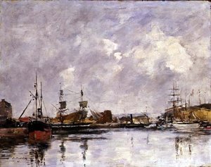 De haven van Duinkerken door Eugene Louis Boudin