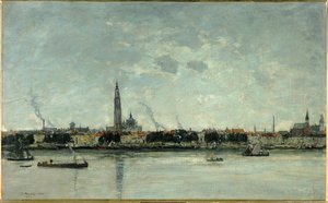 Zicht op Antwerpen door Eugene Louis Boudin