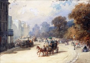 Een koets bij Hyde Park Corner, Londen