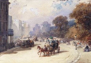 Een Koets in een Straat in Londen