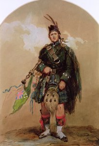 Een Doedelzakspeler van de 79e Highlanders in Chobham Kamp in 1853