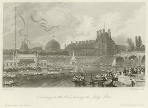 Tournay aan de Seine tijdens de Juli Feesten door Eugene Louis Lami