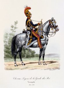 Chevau-Légers de la Garde du Roi, Trompetter, 1814-15 door Eugene Titeux