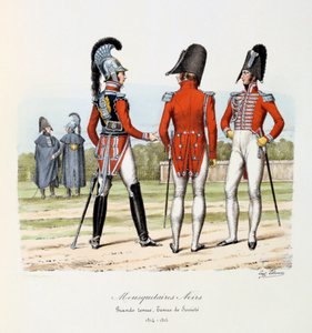 Mousquetaires Noirs, Grande Tenue en Tenue de Société, 1814-15 door Eugene Titeux