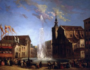 De watervoorziening van Lozoya bij de fontein van de Calle de San Bernardo