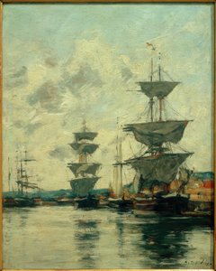 Havenbekken van Deauville door Eugene Louis Boudin