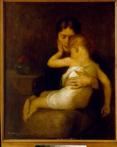 Het zieke kind (Madame Eugene Carriere en zoon Leon)
