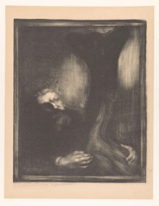 Portret van Rodin met een sculptuur door Eugène Carrière