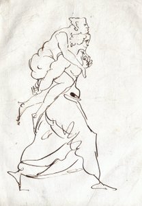 Aeneas en Anchises door Ferdinand Victor Eugene Delacroix