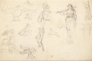 Dier- en figuurstudies door Eugène Delacroix