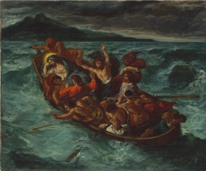 Christus slapend tijdens de storm door Ferdinand Victor Eugene Delacroix