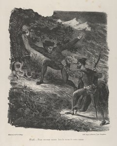 Faust en Mephistopheles in de Harzbergen door Eugène Delacroix