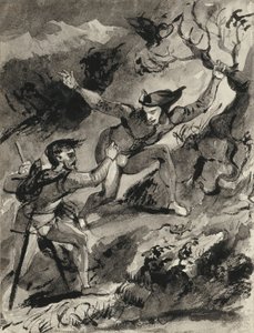 Faust en Mephistopheles op de Blocksberg door Ferdinand Victor Eugene Delacroix