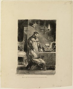 Faust in Zijn Studie door Eugène Delacroix