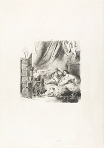 Fronte-boeuf en de Heks, uit Ivanhoe door Eugène Delacroix