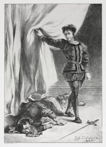 Hamlet: Hamlet en het Lijk van Polonius door Eugène Delacroix