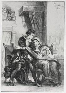 Hamlet: Hamlet en de Koningin door Eugène Delacroix