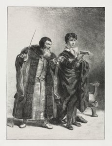 Hamlet: Polonius en Hamlet door Eugène Delacroix