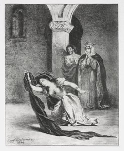 Hamlet: Het gezang van Ophelia door Eugène Delacroix