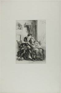 Hamlet en de koningin door Eugène Delacroix