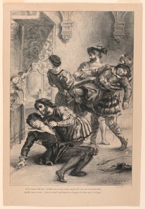 Illustratie voor Hamlet: De Dood van Hamlet (V,2) door Eugène Delacroix