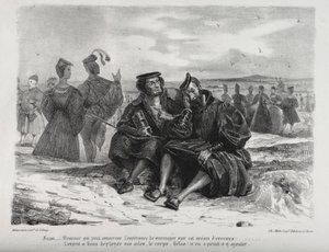 Illustraties voor Faust: Faust en Wagner door Eugène Delacroix
