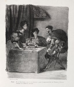 Illustraties voor Faust: Mefistofeles bij Marthe