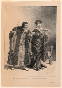 Illustratie voor Hamlet. Polonius en Hamlet (II,2) door Eugène Delacroix
