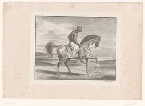 Man te paard in de woestijn door Eugène Delacroix
