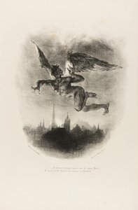 Mephistopheles Vliegend, uit Faust door Eugène Delacroix