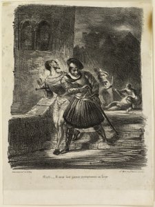 Mephistopheles en Faust vluchten na het duel door Eugène Delacroix