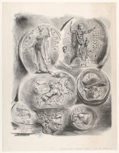 Studies van Zeven Griekse Munten door Eugène Delacroix
