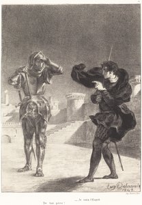 De Geest op het Terras (Act I, Scene V) door Eugène Delacroix