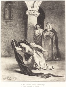 Het Lied van Ophelia (Act IV, Scene V) door Eugène Delacroix