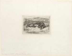 Rustende Tijger in de Woestijn door Eugène Delacroix
