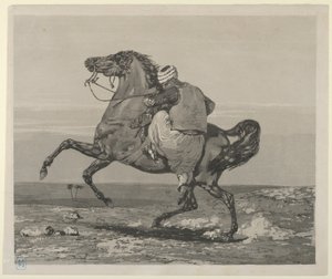Turk die zijn Paard Beklimt door Eugène Delacroix