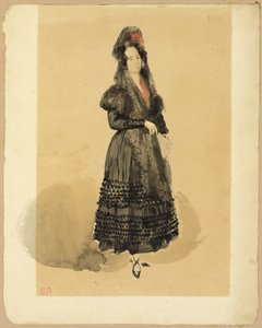 Jonge Spaanse dame in kostuum van Manola