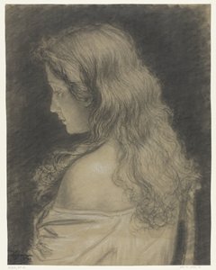 Studie van een jonge vrouw, half op de rug gezien door Eugène François de Block