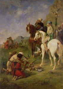 Een valkenjacht in Algerije: De Buit, voor 1863