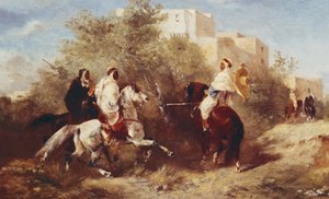 Arabische ruiters door Eugène Fromentin