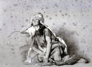 Berbervrouw in de Sahel door Eugène Fromentin