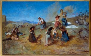 Oogst. Schilderij door Eugène Fromentin (1820-1876) 1875 Rouen, Musée des Beaux Arts door Eugène Fromentin