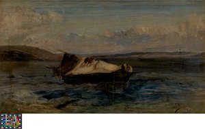 Kleine boot door Eugene Isabey