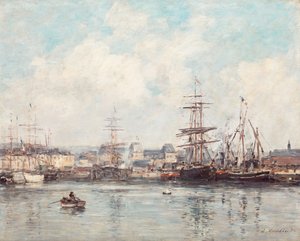 Bassin Casimir Delavigne in Le Havre door Eugene Louis Boudin