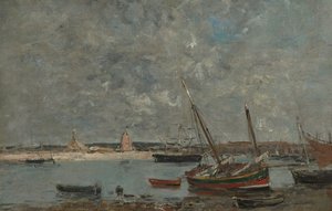 Duits: Camaret. De haven Camaret: De haven door Eugene Louis Boudin