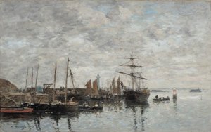 Portrieux, de haven door Eugene Louis Boudin